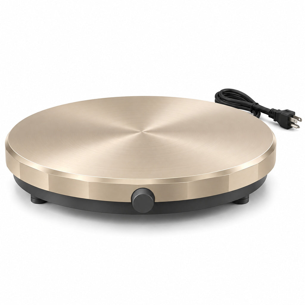 Round Aluminum Electric Table Warmer