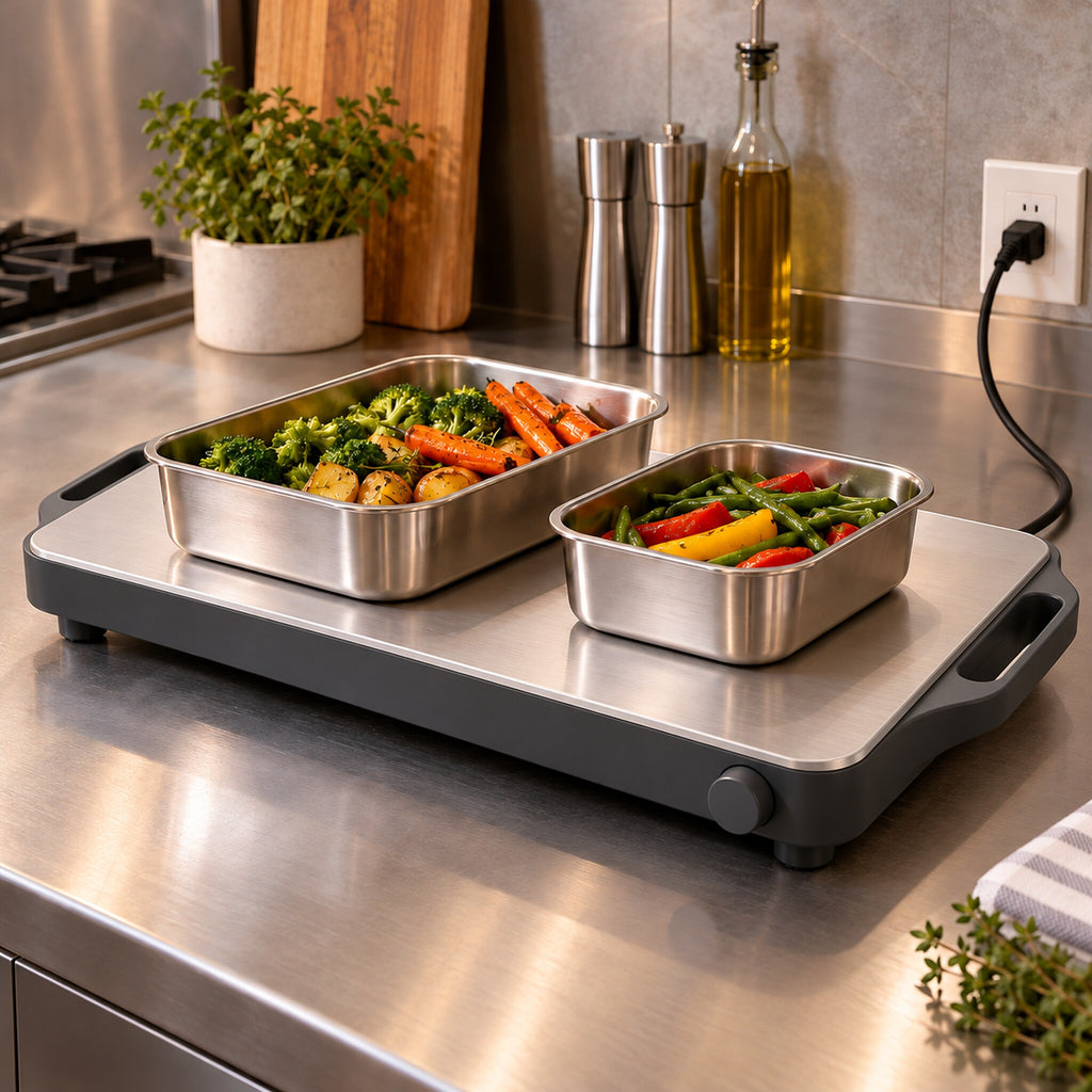 Compact Aluminum Electric Warming Tray
