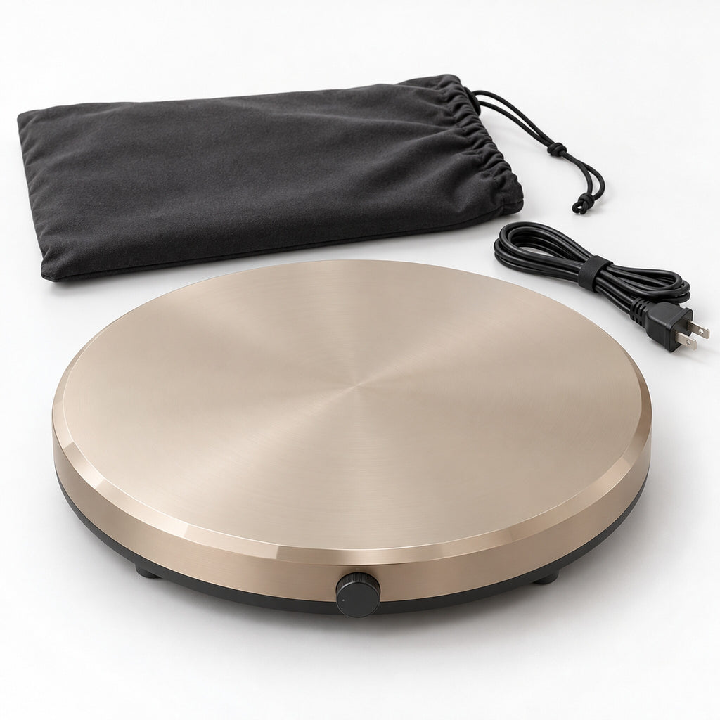 Round Aluminum Electric Table Warmer
